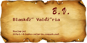 Blaskó Valéria névjegykártya